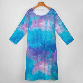 צבוע Galaxy להתלבש צבעוני הדפס וינטאג', שמלת מקסי שני חלקים עיצוב בוהו חוף שמלות ארוכות סגנון רחוב מנופחים Vestido - התמונה 2  