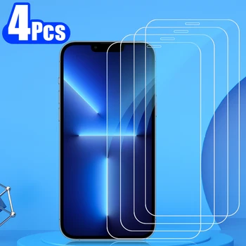 4PCS מגן זכוכית מחוסמת לאייפון 11 12 13 14 Pro Max X XR XS 7 8 מגן מסך לאייפון 6 6 פלוס סרט שקוף - התמונה 1  
