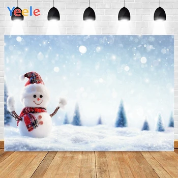Yeele תפאורה חג המולד רקעים לצילום בחורף שלג שלג אור בוקה תינוק בן יומו צילום דיוקן רקע Photocall - התמונה 1  