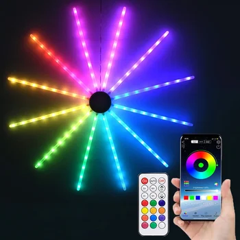 חכם RGB זיקוקים אור בקרת יישום RGB LED Starburst אור פיות זיקוקים גרלנד מוזיקה קלה סנכרון עבור מסיבת חג תפאורה - התמונה 1  