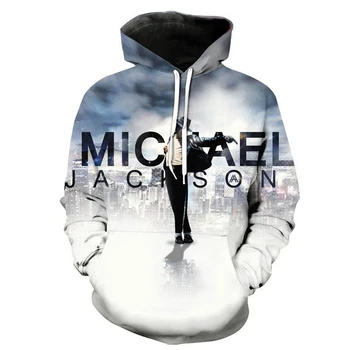 כוכבת הפופ מלך הזמר מייקל ג 'קסון מודפס 3D' ונים חדשים אופנה היפ הופ ג ' קט יוניסקס 3D להדפיס חולצות בגדים - התמונה 1  