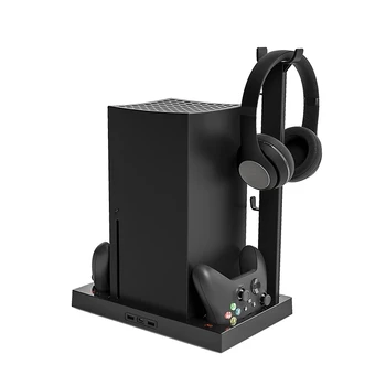 על XboxSeriesX לעמוד אנכי מאוורר קירור בקר כפול מטען עבור XSX אוזניות הקבלה לעמוד הסוללה הכפולה לטפל קשר - התמונה 1  