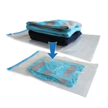 אחסון חדש דחיסה שקיות ביד מתגלגל בגדים פלסטיק לאריזת ואקום שקיות נסיעות שטח שומר התיקים, המזוודות - התמונה 1  