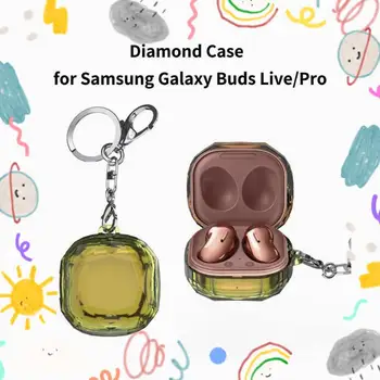 אוזניות Case for Samsung Galaxy ניצנים חי/Pro יהלום אוזניות מגן שרוול כריכה קשה עם מחזיק מפתחות אוזניות אביזרים - התמונה 1  