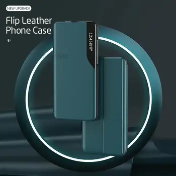 חכם חלון תצוגה להעיף עור הטלפון לxiaomi X3 NFC 10T לייט 10 Pro עבור Redmi 9A 9C הערה 8 Pro 8T רגלית מחזיק תיק - התמונה 1  