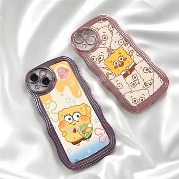 SpongeBobs פטריק סטאר מקרה טלפון מצופה נצנצים גל עבור Iphone Pro 15 14 12 + 13 Pro מקס 8 7 X XS XR Se כיסוי שקוף - התמונה 1  