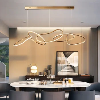 מודרני מינימליסטי חדר האוכל נברשת אופנה יצירתי נירוסטה חדר האוכל מנורת שולחן נורדי אור יוקרה קבלה - התמונה 1  
