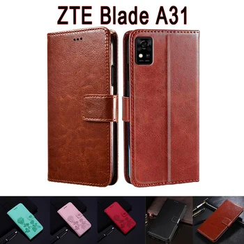 יוקרה כיסוי עור עבור ZTE Blade A31 מקרה הארנק קאפה הספר לעמוד Funda הטלפון מקרים Carcasas ZTE Blade A31 5.45