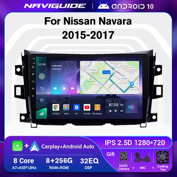NAVIGUIDE 2DIN אנדרואיד 10 רדיו במכונית על ניסן NAVARA הגבול NP300 2015-2017 CarPlay סטריאו נגן מולטימדיה ניווט GPS - התמונה 1  