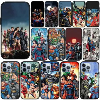 כריכה רכה עבור iPhone של אפל 15 14 13 + 12 Mini Pro מקס XR + 13Pro 14+ 15+ מעטפת במקרה את הטלפון ב-Batmans DC הסרט ס-מ ים supermans - התמונה 1  