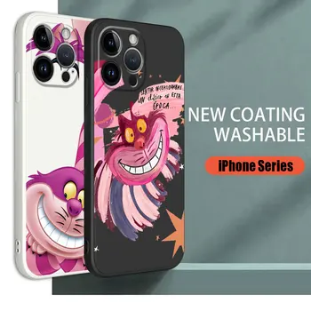 סרט מצויר של דיסני, אליס מקרה עבור iPhone של אפל 7 6S XR XS X 12 8 11 Pro מקס 13 14 מיני פלוס SE Coque סיליקון מרובע כיסוי נוזל - התמונה 1  