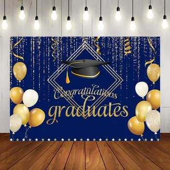 זהב כחול סיום ברכות בוגרת מחזור 2023 צילום רקע רווקים כובע לנשף מסיבת הלימודים באנר - התמונה 1  