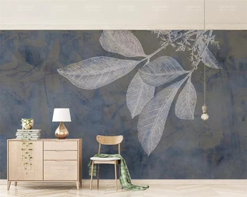 beibehang תמונה מותאמת אישית טפט קיר מודרנית אופנה הים קווי עלים נורדי מרקם הטלוויזיה רקע קיר המסמכים דה parede - התמונה 1  