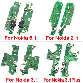 מטען USB מחבר מזח נמל הטעינה המיקרופון להגמיש כבלים עבור Nokia 2.1 / 6.1 / 3.1 בנוסף / 7.1/ 5.1 2018 חלקי חילוף - התמונה 1  