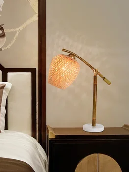 סיני חדש בעבודת יד במבוק צינור יצירתית אישית מנורות במבוק אמנות אירוח אצל משפחה חדר שינה במלון ליד המיטה מנורה זן - התמונה 1  