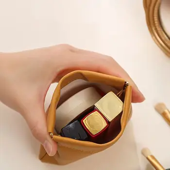 סגירת עור PU שפתון שקית אחסון המפתח תיק קוסמטי תיק קטן ארנק מטבעות אוזניות מגן שרוול מיני אוזניות התיק - התמונה 1  