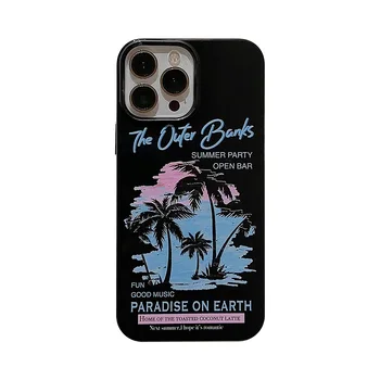 קליפורניה שקיעה בחוף מסיבת הקיץ עץ קוקוס רך Shockproof כיסוי מקרה עבור iPhone 15 14 13 12 11 Pro מקס 7 8 פלוס X XR XS - התמונה 1  