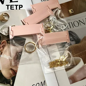 TETP התכשיטים 50Pcs אריזה אטומה שקיות Zip הכפול ורוד/לבן/אפור הביתה עגילים, שרשרת, טבעת מתנה תצוגה אחסון קישוט - התמונה 1  