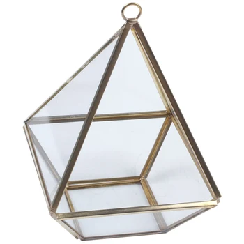 צורת יהלום תיבת ארגונית גיאומטריה זכוכית קוסמטיים קופסא לאחסון תכשיטים אוסף תיבת קישוט מתנה - התמונה 1  