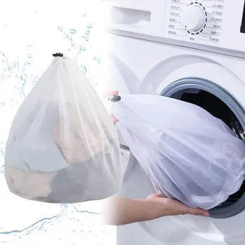 מעשי גדולים כביסה נטו שקיות עמיד רשת בסדר שק הכביסה עם לנעילה שרוך סל כביסה על מכונת כביסה - התמונה 1  