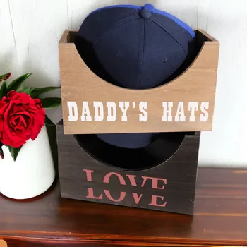עץ כובע בייסבול אחסון ארגונית לכובעים תצוגה עם אבא כובעים אוהב שלטים דקורטיביים קישוט על השולחן לקישוט הבית - התמונה 1  