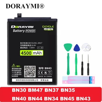 DORAYMI BN30 BM47 BN37 BN35 BN40 BN44 BN34 BN45 BN43 סוללה עבור Xiaomi Redmi Note 3 3 3 3 4X 4 4א 6א Pro 5 פלוס טלפון Bateria - התמונה 1  