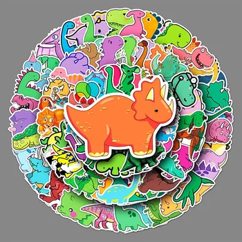 100Sheets בעלי חיים קריקטורה דינוזאור קטן דודל מדבקות המזוודה הקסדה מקרר מחברת מדבקות לילדים מתנה צעצועים - התמונה 1  