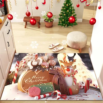 אדום שלג בלון שטיחים מתנת חג המולד סנטה קלאוס קריקטורה אייל הסלון, חדר השינה, שטיח בתחתית מונעת החלקה דקורטיביים - התמונה 1  