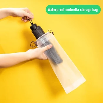 3Pcs נייד שקית פלסטיק שקופה מטריה שקית אחסון עמיד למים ארגונית לאחסון בבית מטריה ארגונית אריזה - התמונה 1  