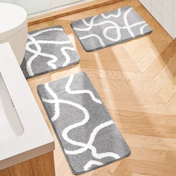 בבית המודרני חדר האמבטיה שטיח הרצפה להגדיר איכות גבוהה שטיח האמבטיה מקלחת שטיח כניסה מחצלת דלת ליד המיטה שטיח במטבח מזרן החלקה באמבטיה מחצלות - התמונה 1  