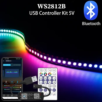 WS2812B Led רצועה בנפרד למיעון חכם RGB LED הרצועה 30/60/144Leds/m ו 28Keys Bluetooth מוסיקה בקר ערכת USB 5V - התמונה 1  