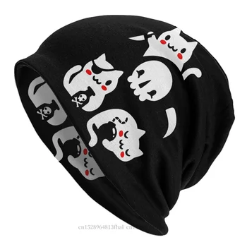 בונט כובעים חתול שחור חמוד, אלוהים גברים נשים הרוגים חורף חם קאפ עיצוב Skullies כובעים כובעים - התמונה 1  