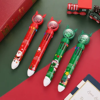 20pcs חג המולד עשר-צבע עט כדורי חמוד לחץ עט כדורי חג מתנת חג מולד תפאורה הביתה חג מולד קישוט - התמונה 1  