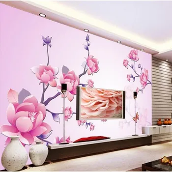 beibehang התאמה אישית של גודל במהירות גבוהה HD סטריאוסקופית 3d טפט לחדר השינה-טפט פרחים המסמכים דה parede תמונות קיר נייר - התמונה 1  