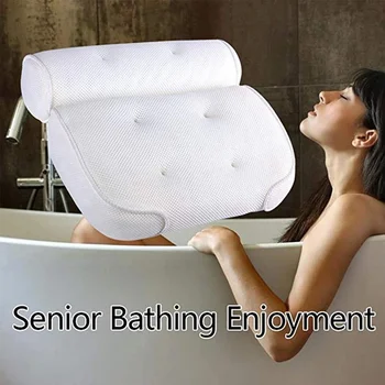 3D רך אמבט ספא כרית עם כוס יניקה ספא באמבטיה כרית עמוק ספוגי כרית משענת הראש אמבטיה כרית כלי Badkussen - התמונה 1  