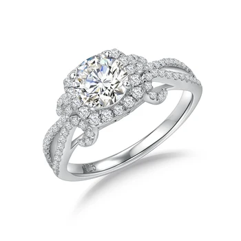 SEASKY 100% כסף סטרלינג 925 Moissanite טבעות לנשים 1.4 ct D צבע נוצץ VVS1 החתונה טבעת יהלום תכשיטים יפים - התמונה 1  