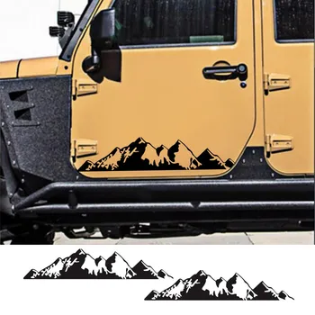 2PCS הר הרפתקאות מדבקות לרכב על הבוגד רנגלר JK JL טי. ג ' יי YJ חניך הקרוואן ויניל הר מדבקות אביזרים - התמונה 1  