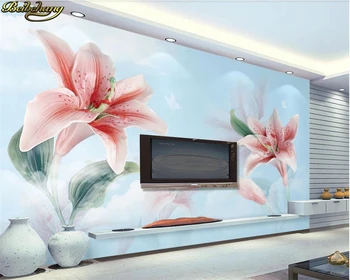 beibehang מותאם אישית נייר קיר ציור קיר 3d תלת ממדי טרי חלומי לילי הטלוויזיה רקע קיר מסמכי עיצוב הבית 3d טפט - התמונה 1  