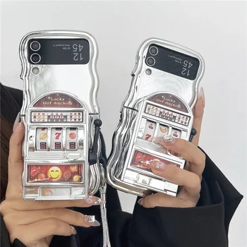 3D השייק במקרה את הטלפון על Sansung Galaxy Z Flip 5 Z Flip 4 Z Flip 3 W23 להפוך ההגירה Electroplated לשחק את המשחק כיסוי טלפון - התמונה 1  