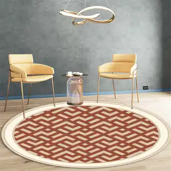 פאר מודרני גיאומטרי עגול, השטיח בסלון שולחן קפה שטיח קישוט חדר השינה רך שטיח רצפה מגן על הכיסא - התמונה 1  