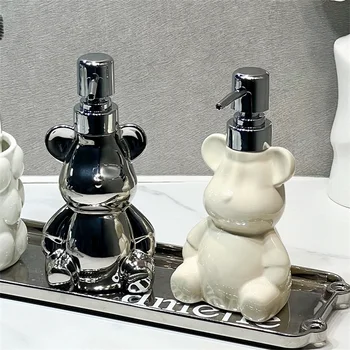WHYOU יצירתי קרמיקה דוב מכשירי סבון נוזלי הגוף הלוואי שמפו תחליב בקבוק גומי אביזרי אמבטיה סט מתנת החתונה - התמונה 1  