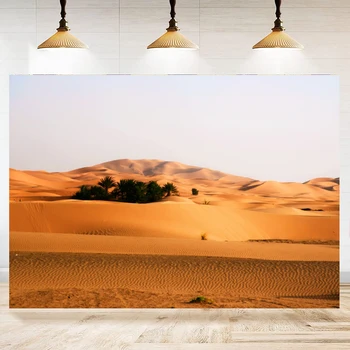 המדבר צילום רקע הזהב אדווה מדברי הר דיונות חול שמיים כחולים גובי נוף טבע נוף רקע פוסטר - התמונה 1  