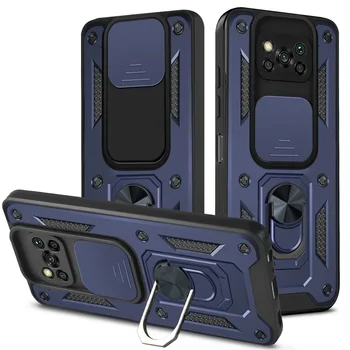 שקופית עדשת המצלמה Shockproof שריון במקרה פוקו Pro X3 X3 NFC טבעת מגנטית במקרה את הטלפון על פוקו Pro X4 M3 M4 Pro F4 GT F3 כיסוי - התמונה 1  