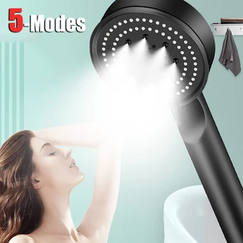 5 מצב לחץ להגביר את ראש המקלחת תכליתי מתכוונן מים גדול תשואה המקלחת עיסוי מקלחת שירותים אביזר - התמונה 1  