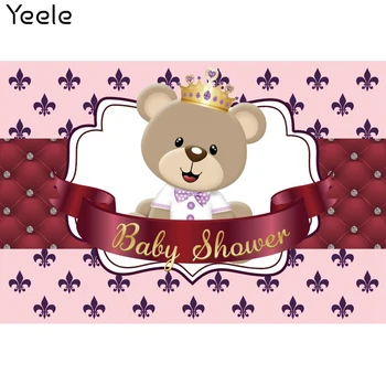 Yeele Photocall תינוק מקלחת רקע ורוד דוב מסיבת יום הולדת עיצוב רקע צילום צילום לצילום סטודיו - התמונה 1  