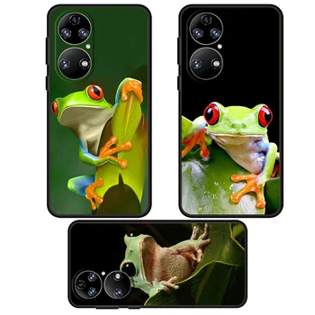 סיליקון Bumper Case Coque עבור Huawei נובה 9 סה P30 P20 Pro P50 P40 לייט 2021 E P חכם Z טלפון לכסות את אדום העין עץ צפרדע - התמונה 1  