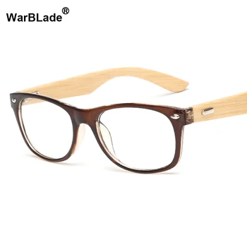 2018 וינטאג', רטרו מסגרת משקפיים לגברים נשים קטנות משקפי עץ המשקפיים במבוק המקדש משקפיים אופטיים מסגרות WarBLade - התמונה 1  