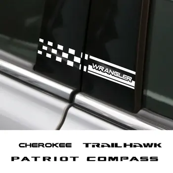 2PCS רכב צד ב 'עמוד מדבקות אביזרי רכב על ג' יפ צ ' ירוקי מפקד המצפן חירות פטריוט הרוביקון TrailHawk רנגלר - התמונה 1  