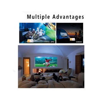 הספר עונה רב תפקודי הכיתה מיני מקרן LED Mini Wireless HD 1080P במקרן עם האיחוד האירופי Plug,צהוב-לבן - התמונה 1  