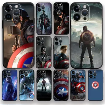 גיבור הסרט קפטן אמריקה עבור iPhone 14 13 12 11 Pro X XR XS מקס 8 7 בתוספת מיני מקרה טלפון - התמונה 1  